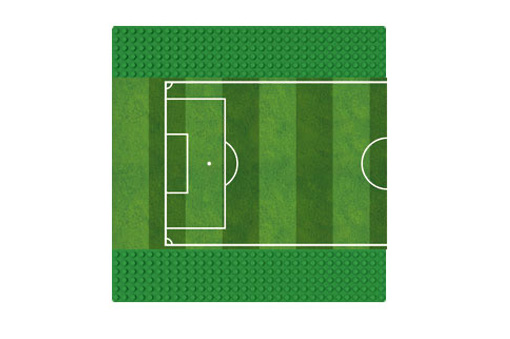 Wange Grundplatte Fußballplatz 32x32 Noppen, ca. 25,5x25,5cm