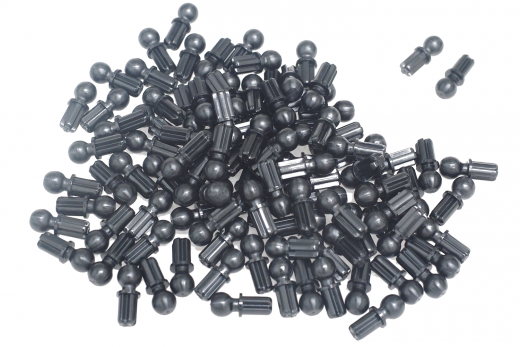 KBW Klemmbausteine Technik Kreuz Pin / Achsen Pin mit Kugelverbinder in schwarz 100Stück