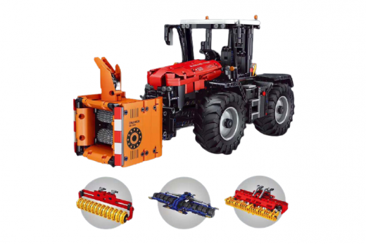 MouldKing Klemmbausteine Traktor rot - 2716 Teile