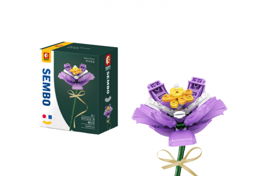Sembo Klemmbausteine Blumen - Safran in Lila - 101 Teile