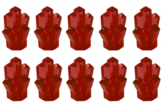 Klemmbausteine Kristall in rot transparent 10Stück