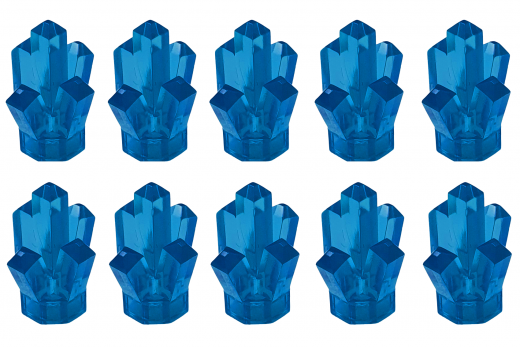 Klemmbaustein Kristall in blau transparent 10 Stück