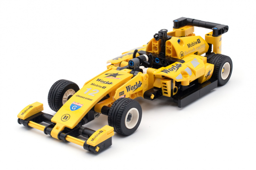 MODSTER Bricks 2 in 1 Pull Back Formula Car gelb - 200 Teile