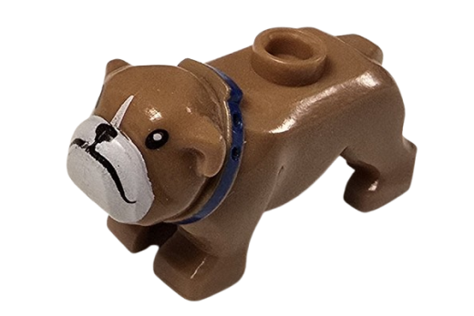 Klemmbausteine Bulldogge braun mit Halsband