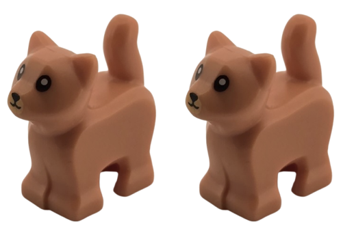 Klemmbausteine Tier Katze klein / Minikatze in braun 2Stück