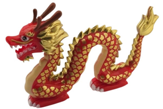 Klemmbausteine Chinesischer Drache in rot / gold
