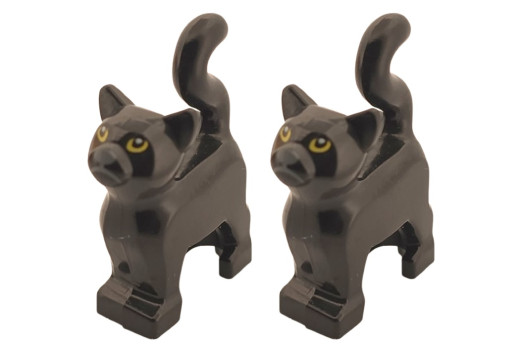 Klemmbausteine Tier Katze klein / Minikatze mit Druck in schwarz 2Stück