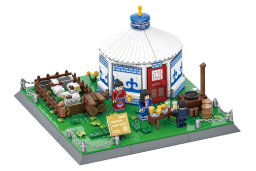 Wange Klemmbausteine Gebäude Mongolian Yurt / Mongolische Jurte (Zelt der Nomaden) - 778 Teile