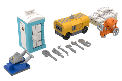 Stoneheap Klemmbausteine Baustellenzubehör - 179 Teile