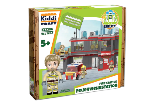 Kiddicraft Klemmbausteine Feuerwehrstation - 958 Teile