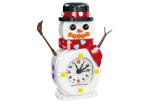 Jie Star Klemmbausteine Schneemann Uhr - 343 Teile
