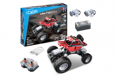 CaDA Klemmbausteine Off Road Auto in rot RC Set RTR mit Fernsteuerung und Antriebsset - 489 Teile