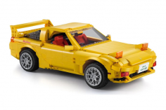 CaDA Klemmbausteine - Initial-D Mazda FD3S RX-7 gelb - optional aufrüstbar mit RC Set - 1655 Teile