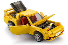 CaDA Klemmbausteine - Initial-D Mazda FD3S RX-7 gelb - optional aufrüstbar mit RC Set - 1655 Teile