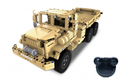 CaDa Klemmbausteine - Militärlastwagen RC Set RTR mit Fernsteuerung und Antriebsset 545 Teile
