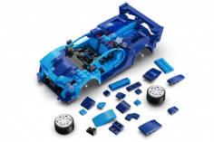 CaDA Klemmbausteine Blue Race Car RC Set RTR mit Fernsteuerung oder via APP und Antriebsset - 325 Teile