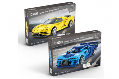 CaDA Klemmbausteine Blue Race Car RC Set RTR mit Fernsteuerung oder via APP und Antriebsset - 325 Teile
