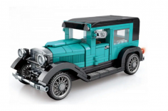 Sembo Klemmbausteine Oldtimer türkis-schwarz - 330 Teile
