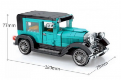 Sembo Klemmbausteine Oldtimer türkis-schwarz - 330 Teile