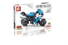 Sembo Klemmbausteine Motorrad auf Ständer in blau-schwarz - 280 Teile
