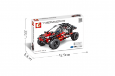 Sembo Klemmbausteine Roter Geländewagen Pullback - 402 Teile