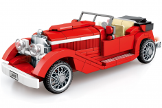 Sembo Klemmbausteine Oldtimer Cabrio in rot - 318 Teile