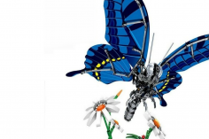 Sembo Klemmbausteine Mechanischer Schmetterling in blau - 564 Teile