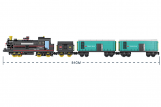 STS Klemmbausteine Schwarze Dampflokomotive (elektrischer Antrieb) mit Schienenkreis - 860 Teile