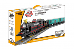 STS Klemmbausteine Schwarze Dampflokomotive (elektrischer Antrieb) mit Schienenkreis - 860 Teile