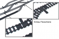 STS Klemmbausteine Eisenbahn Schienenkreis XL - Oval Innerer Schienenkreis groß mit Abstellgleis - 102 Teile