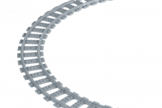 STS Klemmbausteine Eisenbahn Schiene Kurven/Gebogen STANDARD RADIUS im Karton - 30Stück