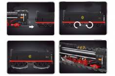 MouldKing Klemmbausteine Dampflokomotive mit Fernsteuerung und Schienenkreis - 1552 Teile