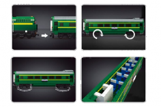 MouldKing Klemmbausteine NJ2 Diesel Lokomotive mit Fernsteuerung einem Waggon und Schienenkreis - 2086 Teile