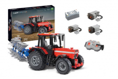 CaDA Klemmbausteine Farm Traktor 1:17 - RC Set RTR mit Fernsteuerung und Antriebsset - 1675 Teile
