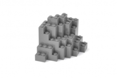 KBW Klemmbausteine Felsen Rock Panel 8x8x6 Medium Symmetrisch in Dunkel Grau / Dark Bluish Gray 5Stück