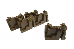 KBW Klemmbausteine Felsen Rock Panel 4x10x6 Rechteckig in Dunkel Beige / Dark Tan 5Stück