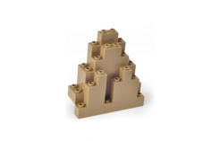 KBW Klemmbausteine Felsen Rock Panel 3x8x7 in Dunkel Beige / Dark Tan 5Stück 