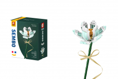 Sembo Klemmbausteine Blumen - Lotusblüte in Weiß - 105 Teile