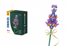 Sembo Klemmbausteine Blumen - Lavendel Blume - 118 Teile