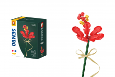 Sembo Klemmbausteine Blumen - Fuso Blume in Rot - 88 Teile