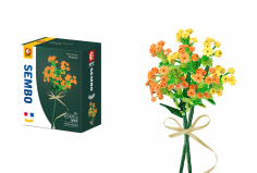 Sembo Klemmbausteine Blumen - Sommerblume in Orange - 134 Teile