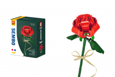Sembo Klemmbausteine Blumen - Rose in Rot - 78 Teile