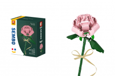 Sembo Klemmbausteine Blumen - Rose in Rosa - 78 Teile
