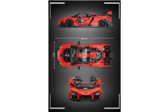 MouldKing Klemmbausteine Senna GTR Sportwagen in Rot - 1182 Teile
