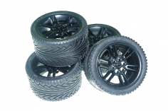 KBW Klemmbausteine Technik Reifen Set in schwarz 80x44mm 4 Stück