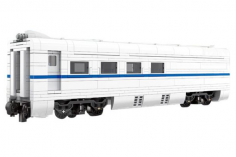 MouldKing Klemmbausteine Wagon für den weißen Hochgeschwindigkeitszug inklusive 8 geraden Schienen - 838 Teile