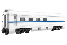 MouldKing Klemmbausteine Wagon des weißen Hochgeschwindigkeitszug inklusive 8 geraden Schienen - 838 Teile