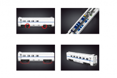MouldKing Klemmbausteine Wagon für den weißen Hochgeschwindigkeitszug inklusive 8 geraden Schienen - 838 Teile