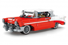 Sembo Klemmbausteine Retro Car roter Oldtimer - 814 Teile