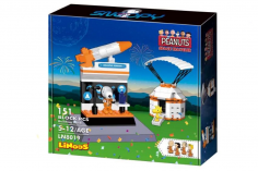 Linoos Klemmbausteine Peanuts Landekapsel mit Snoopy und Woodstock - 151 Teile